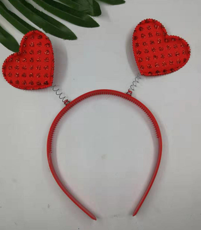Wholesale New Year's new red love hairband hair accessories three-dimensional love headband headdress Valentine's Day hair accessories