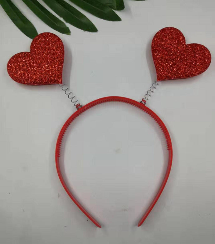 Wholesale New Year's new red love hairband hair accessories three-dimensional love headband headdress Valentine's Day hair accessories