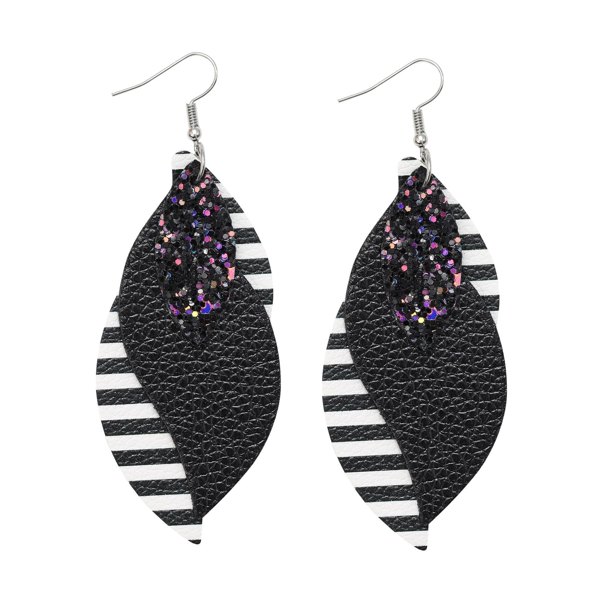 Wholesale Christmas Multi-layered Red Plaid Sequin Earrings