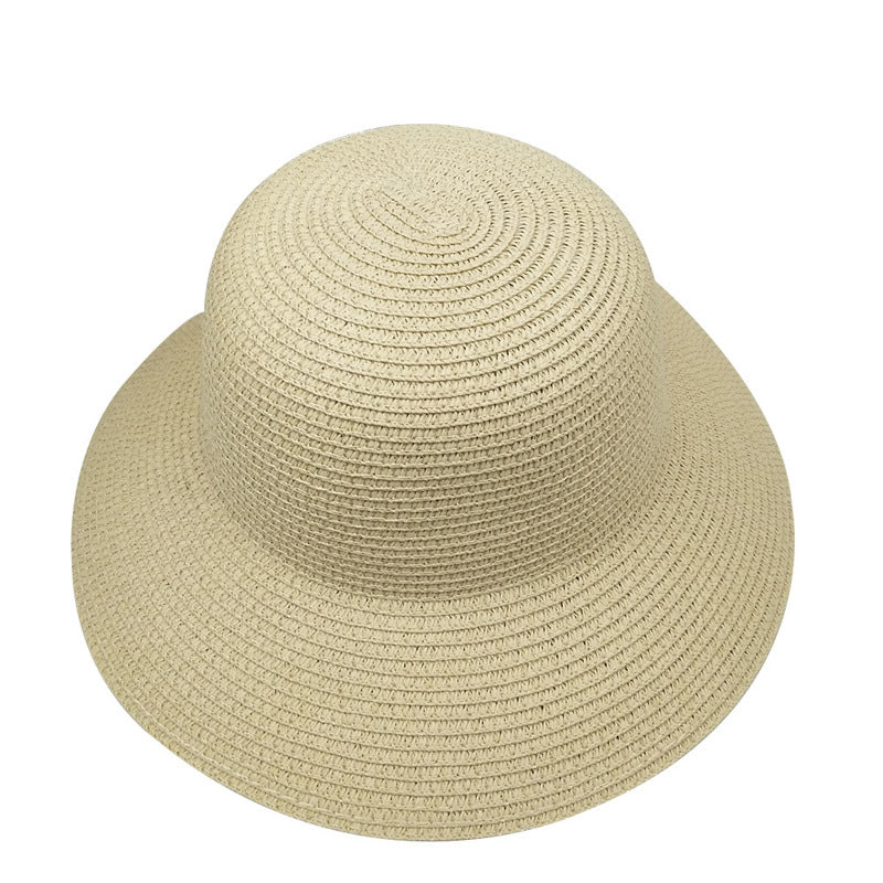Wholesale Summer Solid Color Dome Holiday Beach Hat Drooping Straw Hat Visor