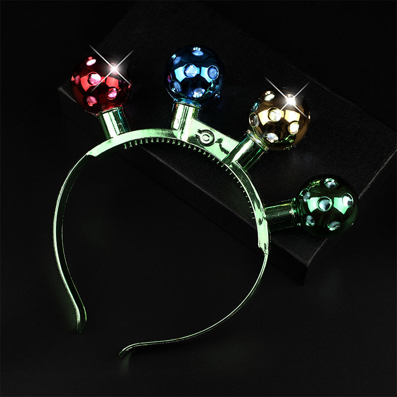 Wholesale 10pcs PS Christmas LED Lights, Bells, Hair Bands