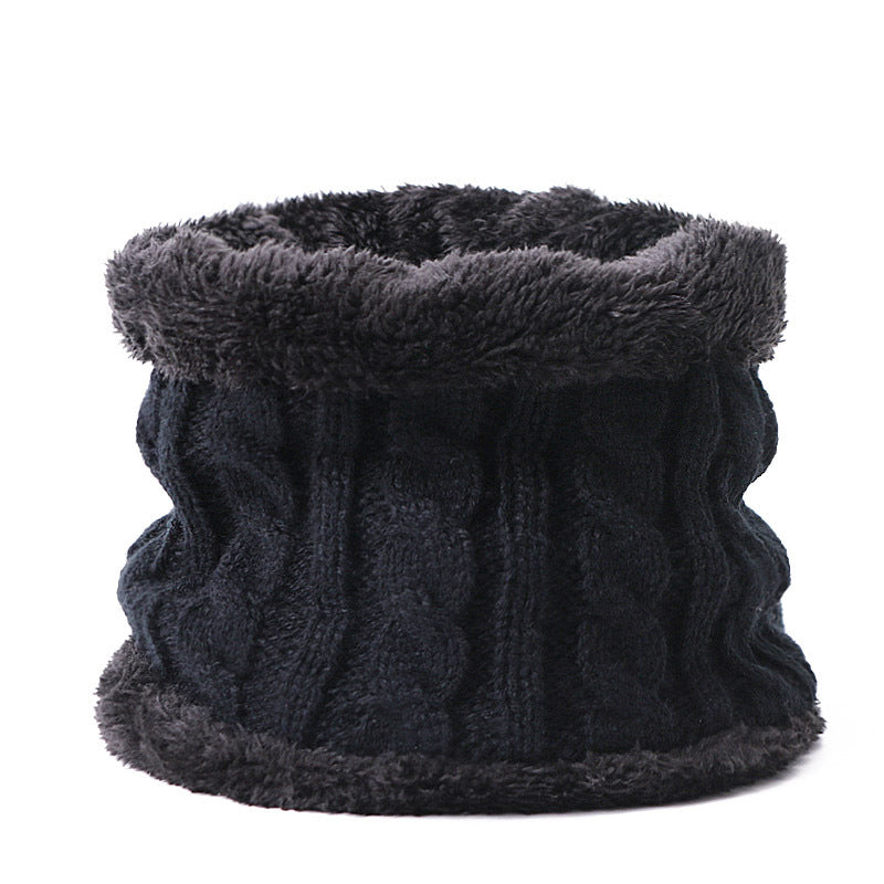 Wholesale Winter Baby Infant Child Warm Plus Velvet Thickened Scarf Pompom Hat Two-piece Set