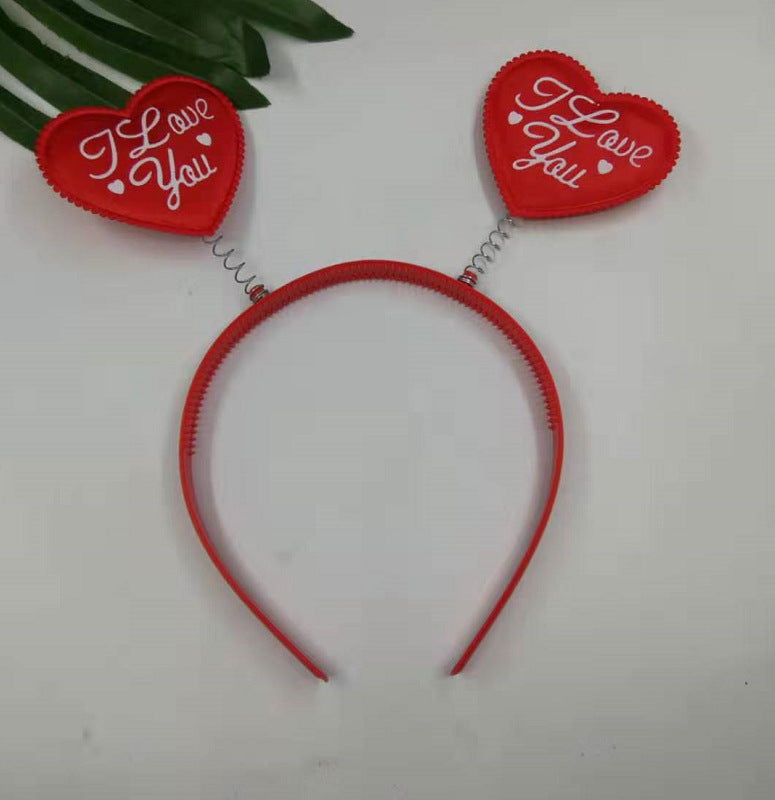 Wholesale New Year's new red love hairband hair accessories three-dimensional love headband headdress Valentine's Day hair accessories