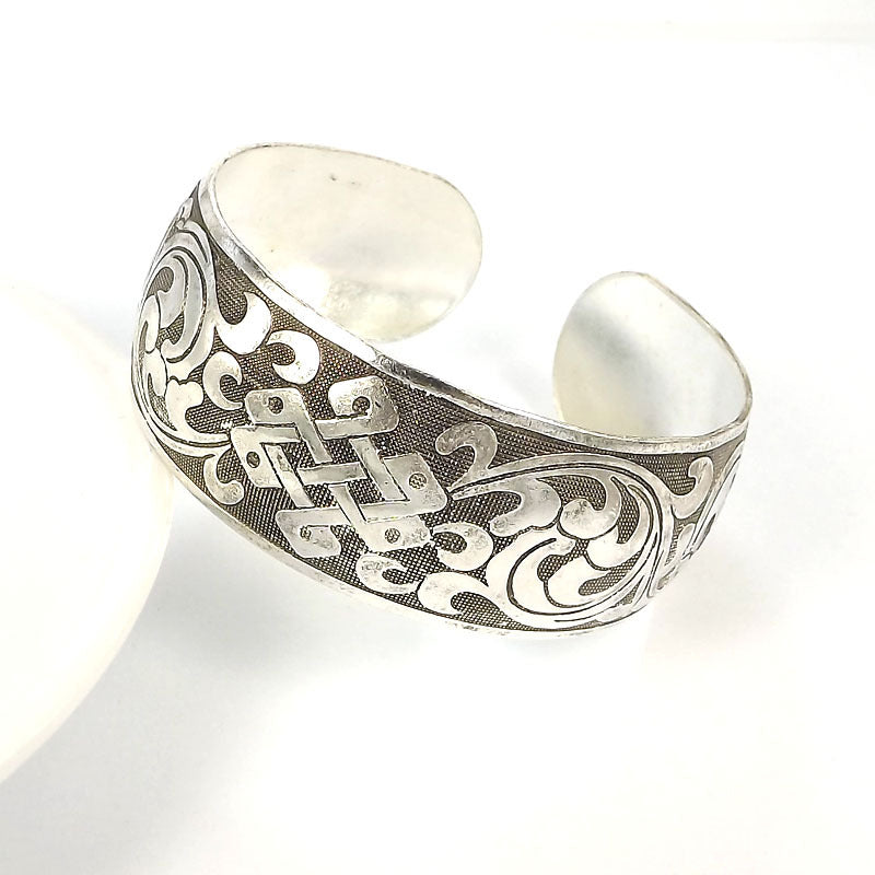 Wholesale Retro Ethnic Style Peony Wide Bracelet