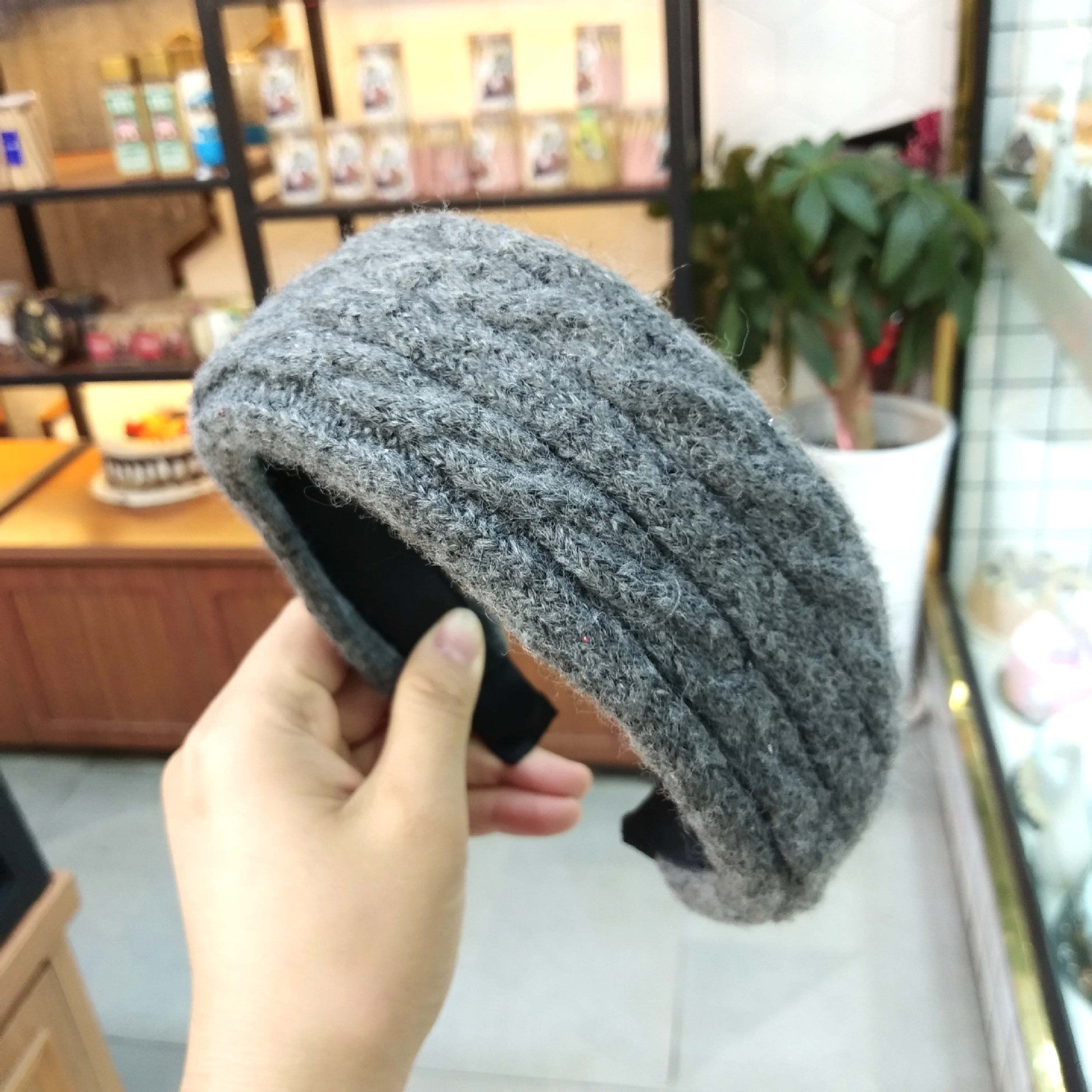 Wholesale Autumn and Winter Fried Dough Twists Knitting Flat Cloth Wide Hair Hoop