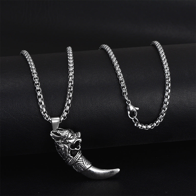 Wholesale Personality trendy titanium steel hip-hop necklace men's trendy disco all-match hiphop pendant long sweater chain pendant
