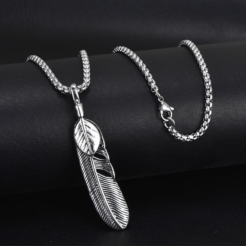 Wholesale Personality trendy titanium steel hip-hop necklace men's trendy disco all-match hiphop pendant long sweater chain pendant