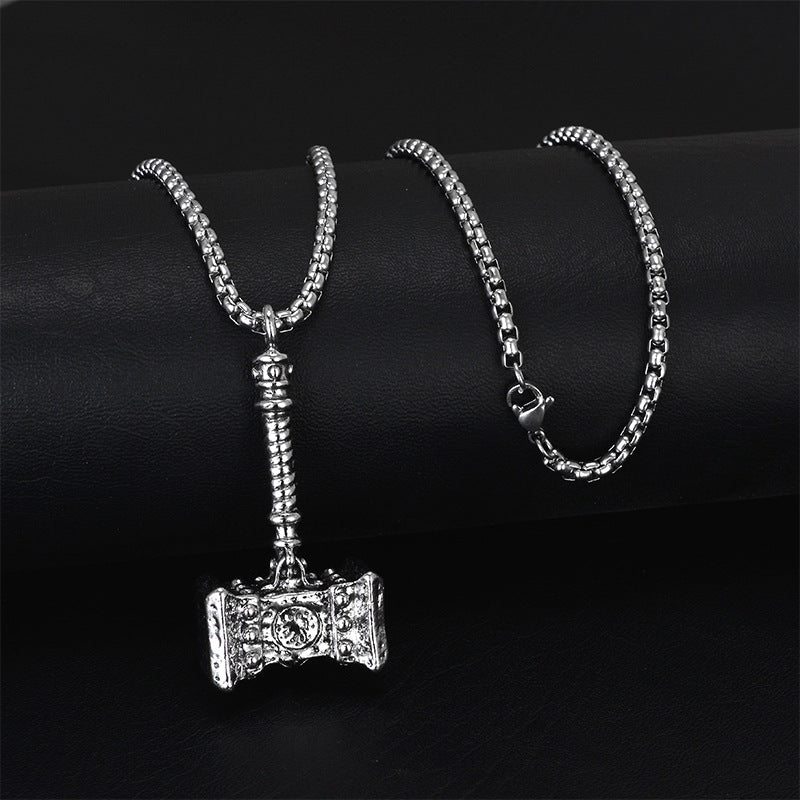 Wholesale Personality trendy titanium steel hip-hop necklace men's trendy disco all-match hiphop pendant long sweater chain pendant