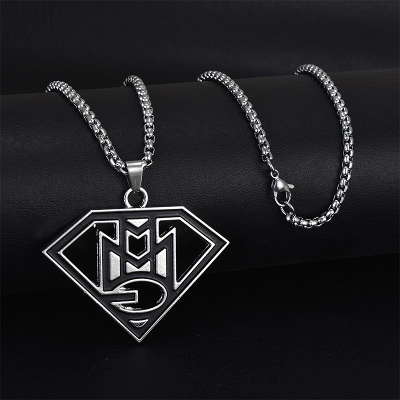Wholesale Personality trendy titanium steel hip-hop necklace men's trendy disco all-match hiphop pendant long sweater chain pendant