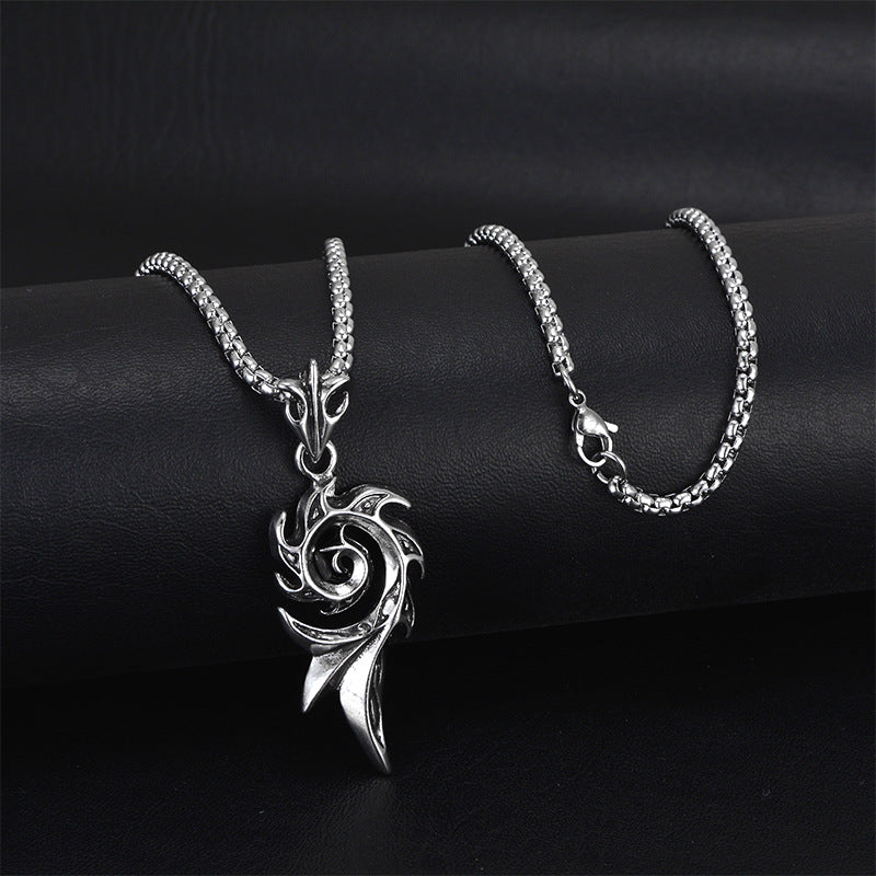 Wholesale Personality trendy titanium steel hip-hop necklace men's trendy disco all-match hiphop pendant long sweater chain pendant