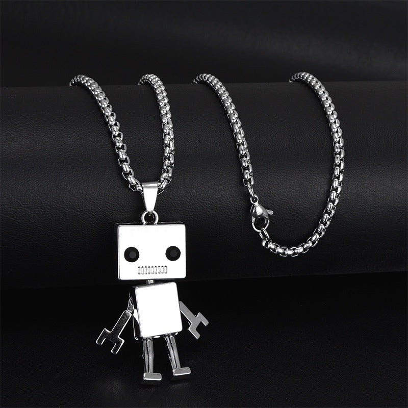 Wholesale Personality trendy titanium steel hip-hop necklace men's trendy disco all-match hiphop pendant long sweater chain pendant