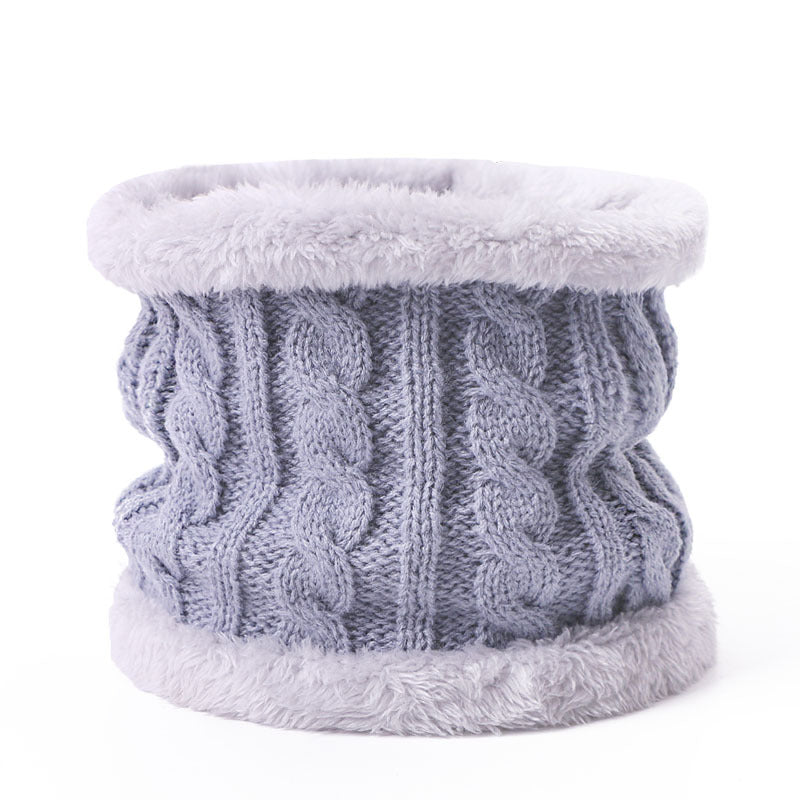 Wholesale Winter Baby Infant Child Warm Plus Velvet Thickened Scarf Pompom Hat Two-piece Set