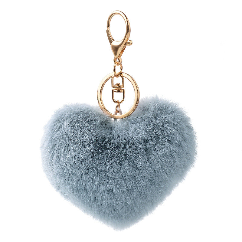 Wholesale Plush Peach Heart Imitation Otter Rabbit Hair Keychains