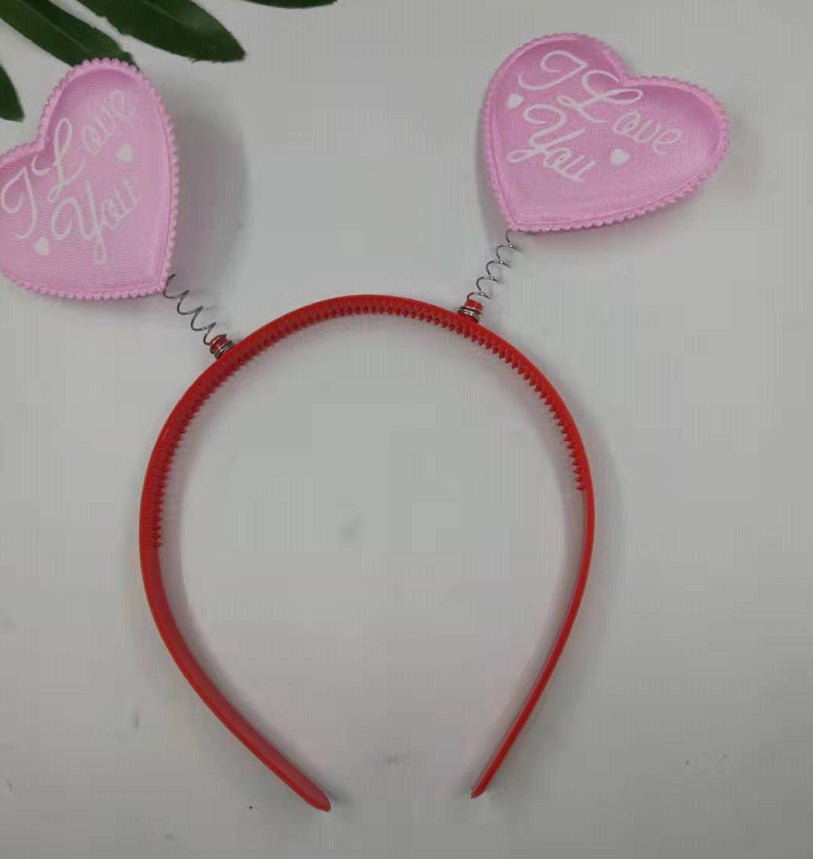 Wholesale New Year's new red love hairband hair accessories three-dimensional love headband headdress Valentine's Day hair accessories