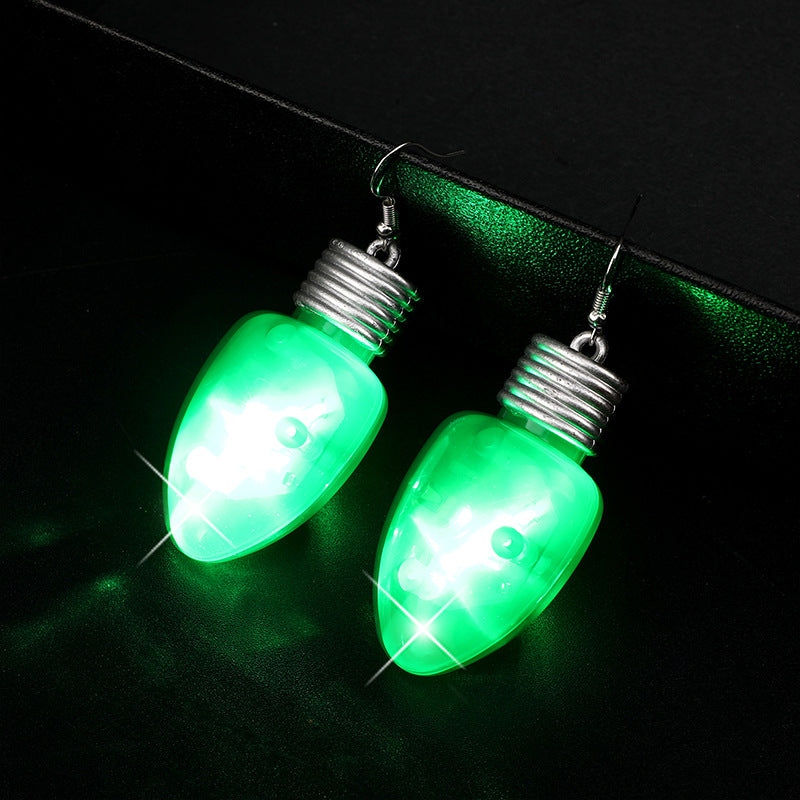 Wholesale LED Light Glow Christmas Plastic Earrings