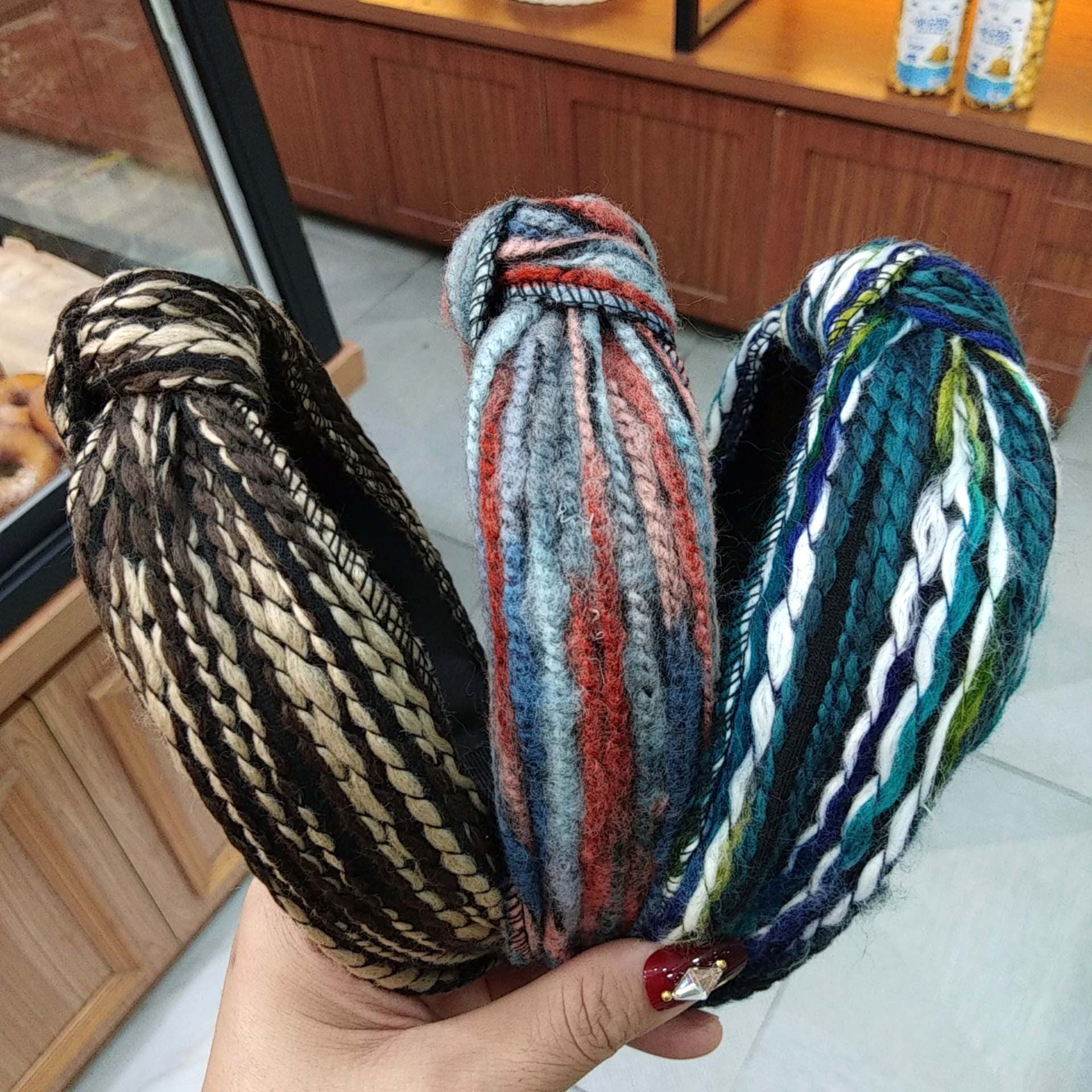 Wholesale Mixed Color Wool Knotted Hair Bands