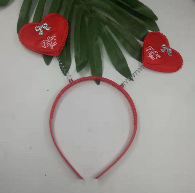 Wholesale New Year's new red love hairband hair accessories three-dimensional love headband headdress Valentine's Day hair accessories