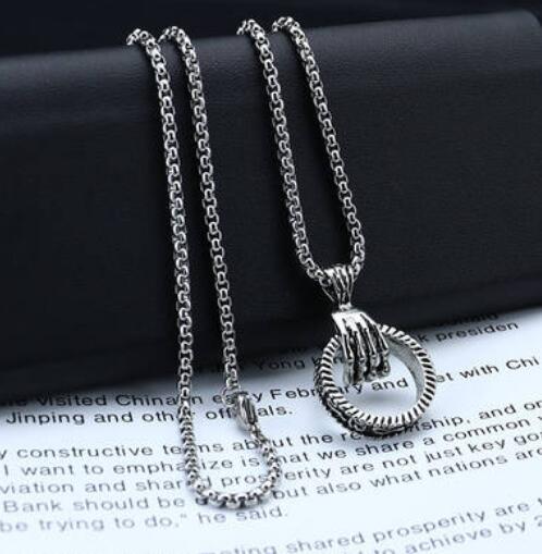 Wholesale  pendant disco long titanium steel chain net red hip hop necklace dry firewood fire jewelry