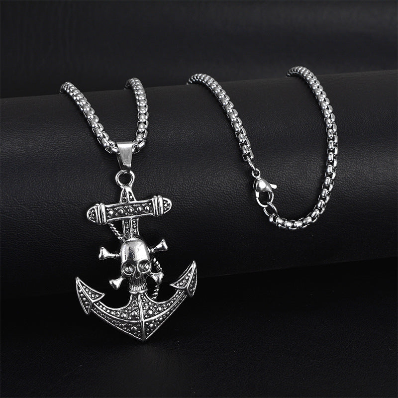 Wholesale Personality trendy titanium steel hip-hop necklace men's trendy disco all-match hiphop pendant long sweater chain pendant