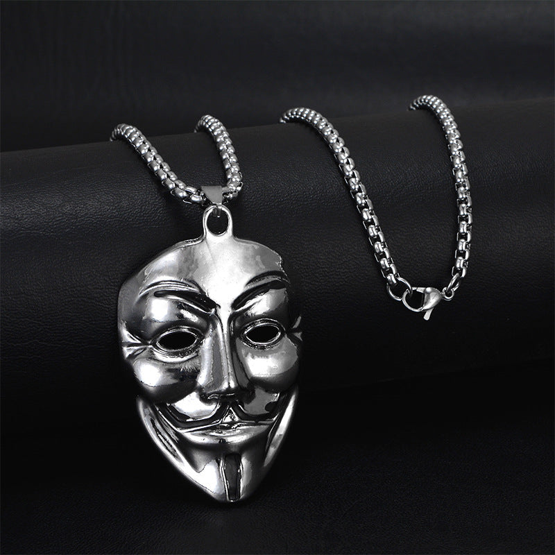 Wholesale Personality trendy titanium steel hip-hop necklace men's trendy disco all-match hiphop pendant long sweater chain pendant