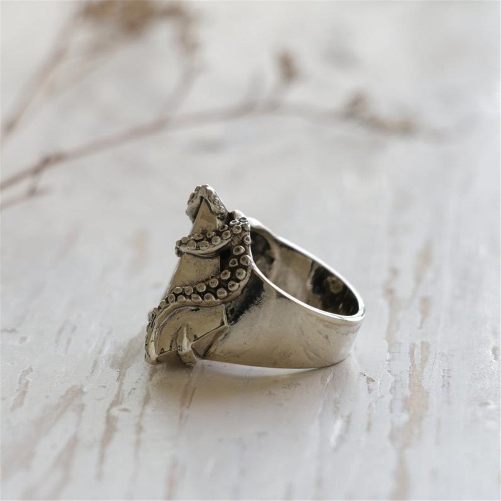 Wholesale Eye of Horus Men's Octopus Triangle Eye Ring