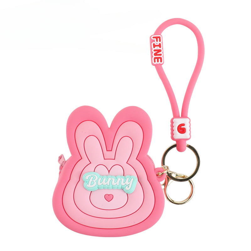 Wholesale Silicone Creative Cartoon Cute Children's Zipper Keychain Wallet