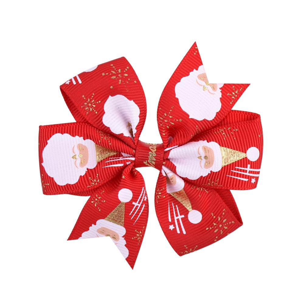Wholesale children's Christmas six-ear bow polyester headdress