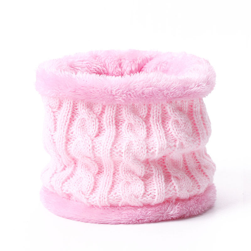 Wholesale Winter Baby Infant Child Warm Plus Velvet Thickened Scarf Pompom Hat Two-piece Set
