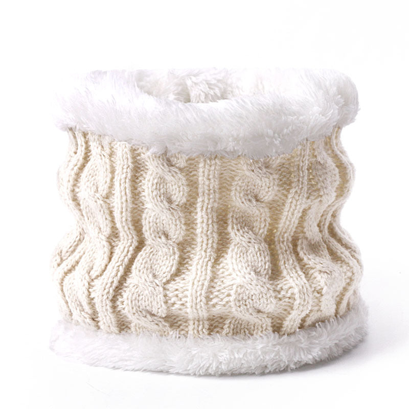 Wholesale Winter Baby Infant Child Warm Plus Velvet Thickened Scarf Pompom Hat Two-piece Set