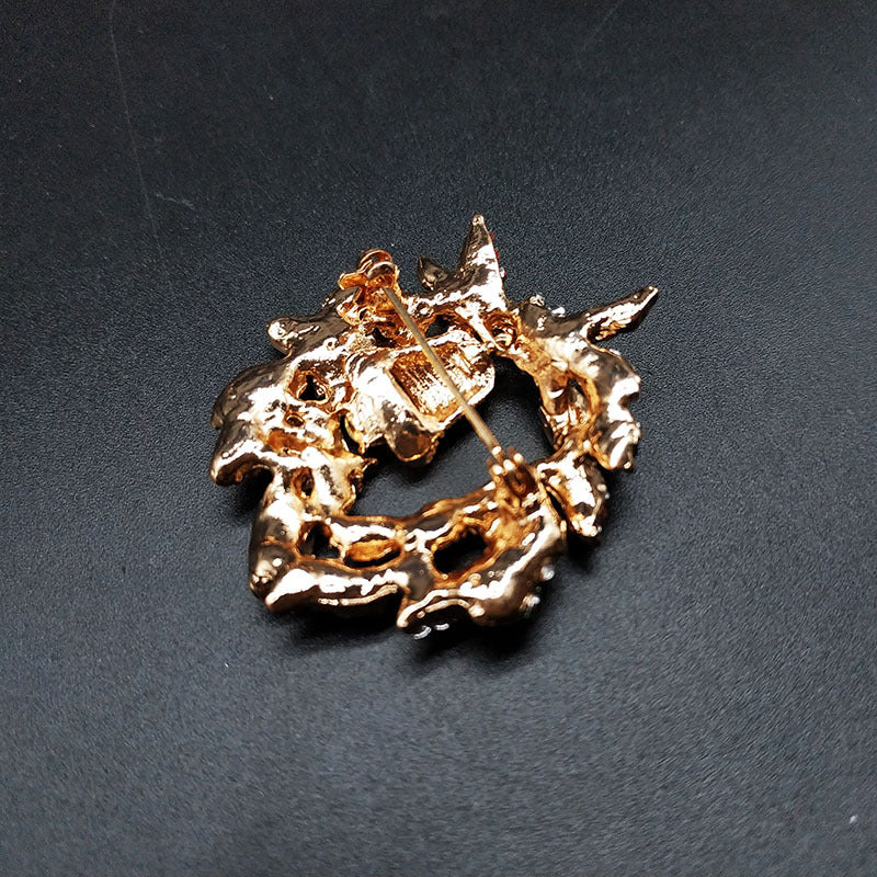 Wholesale Bell Diamond Christmas Wreath Brooch