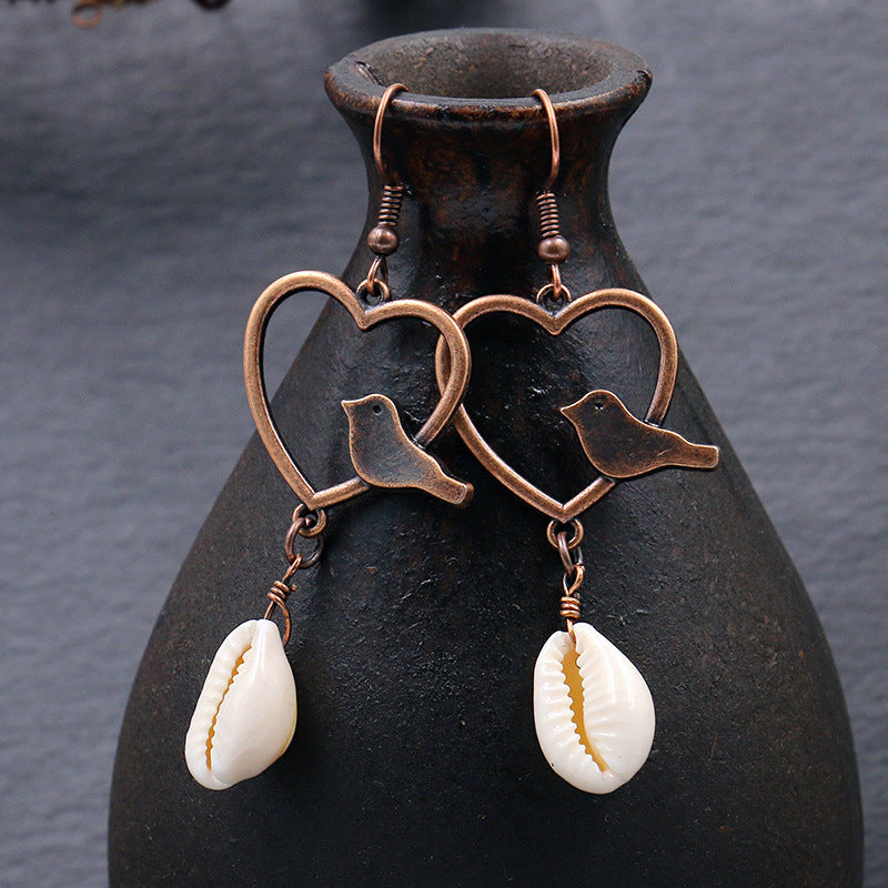 Wholesale Handmade Round Hollow Love Earrings
