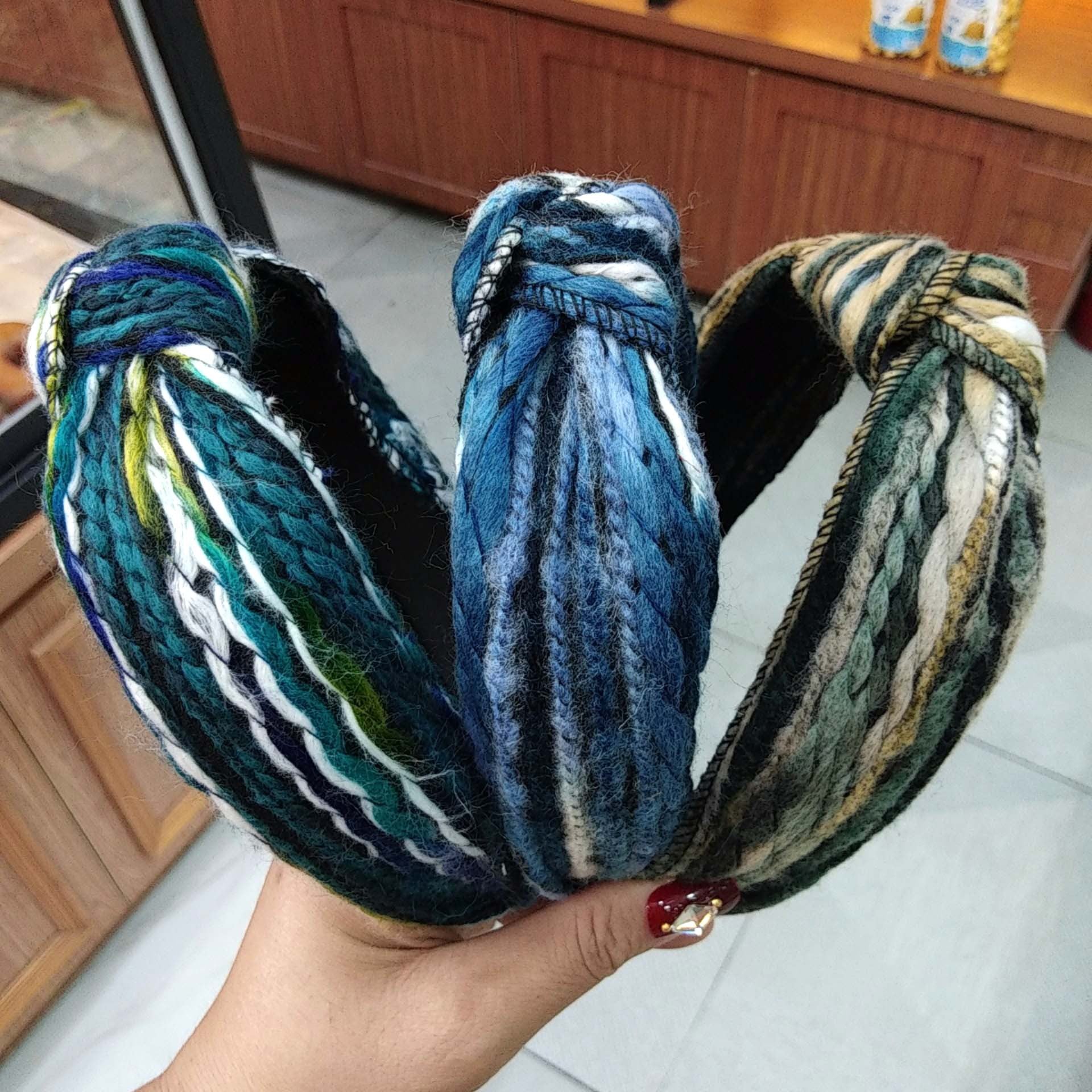 Wholesale Mixed Color Wool Knotted Hair Bands