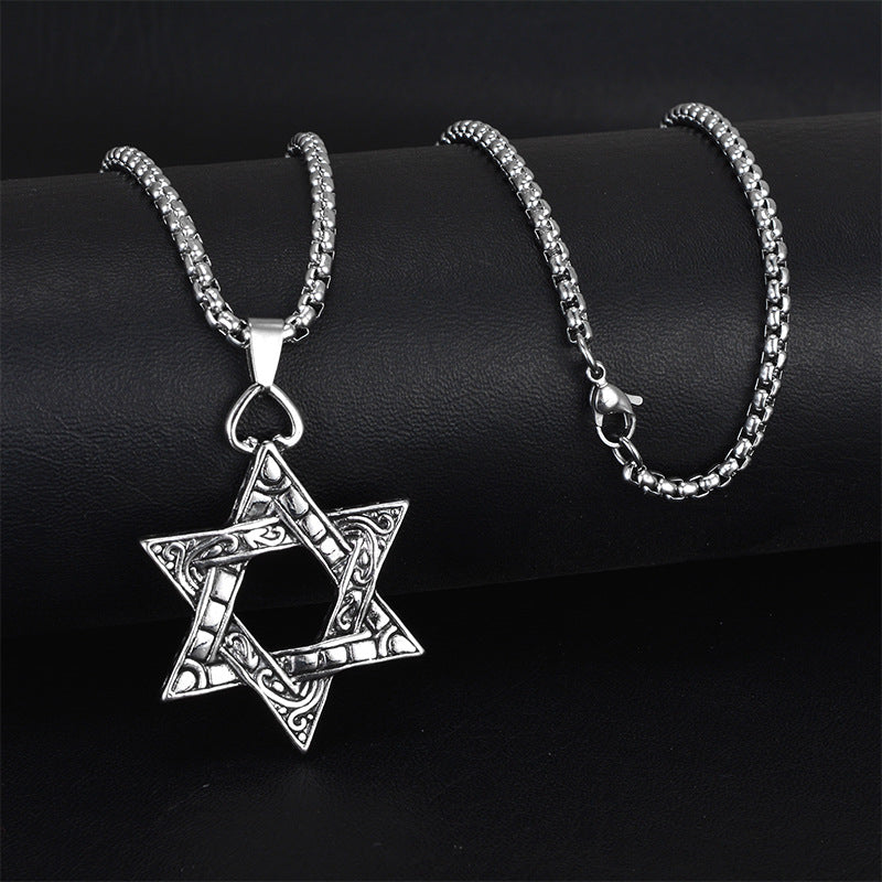 Wholesale Personality trendy titanium steel hip-hop necklace men's trendy disco all-match hiphop pendant long sweater chain pendant