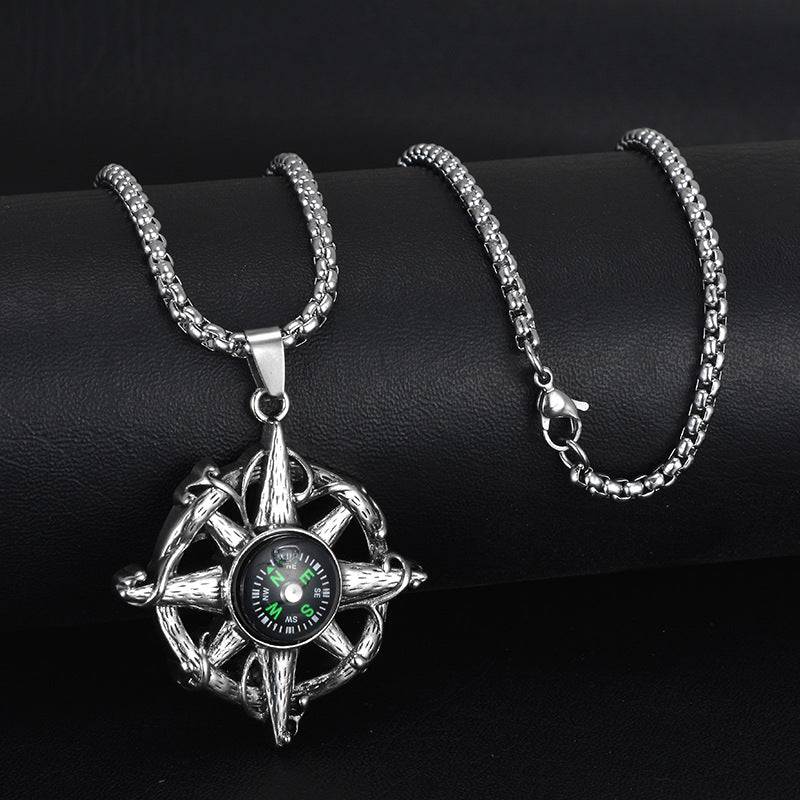 Wholesale Personality trendy titanium steel hip-hop necklace men's trendy disco all-match hiphop pendant long sweater chain pendant