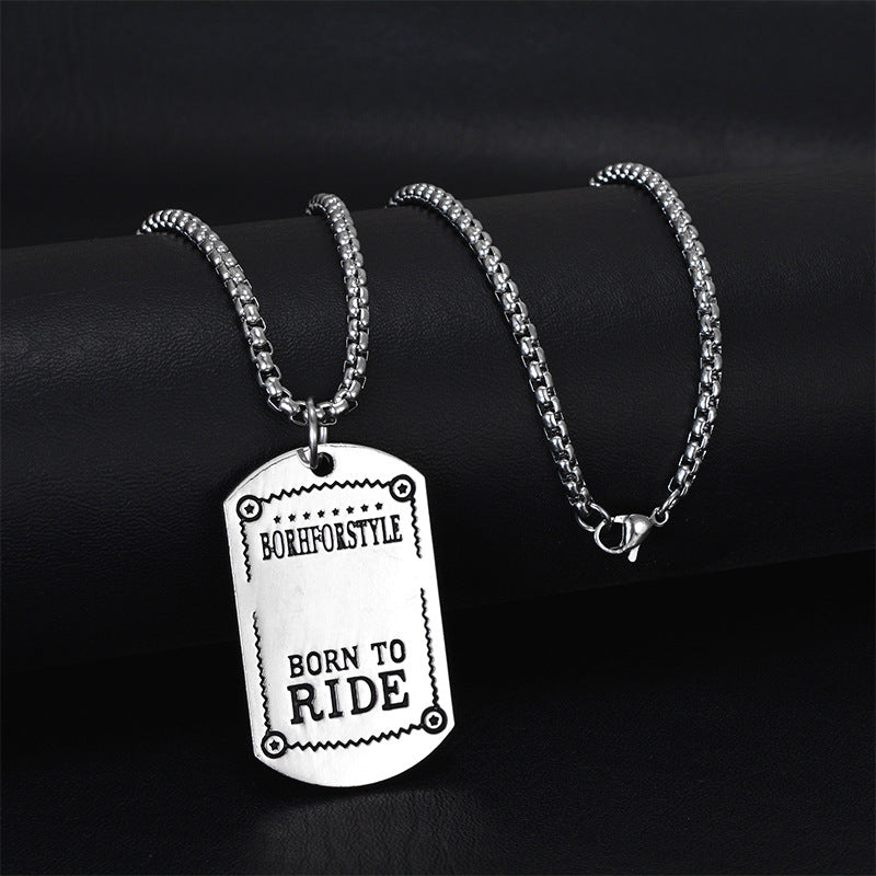 Wholesale Personality trendy titanium steel hip-hop necklace men's trendy disco all-match hiphop pendant long sweater chain pendant