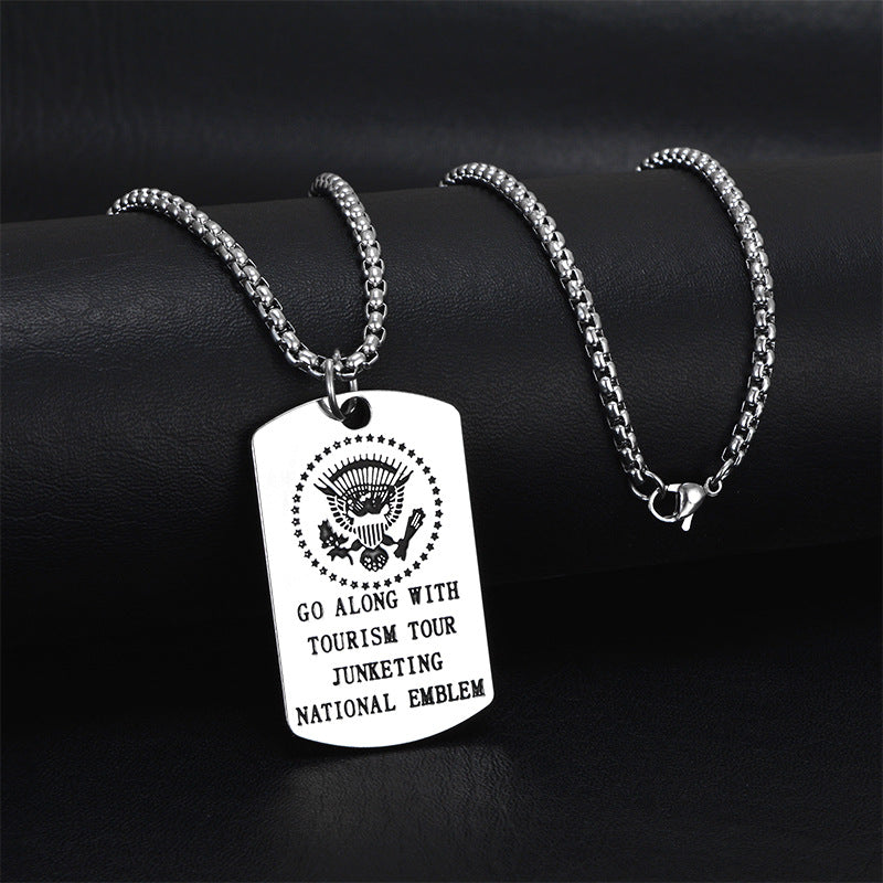 Wholesale Personality trendy titanium steel hip-hop necklace men's trendy disco all-match hiphop pendant long sweater chain pendant