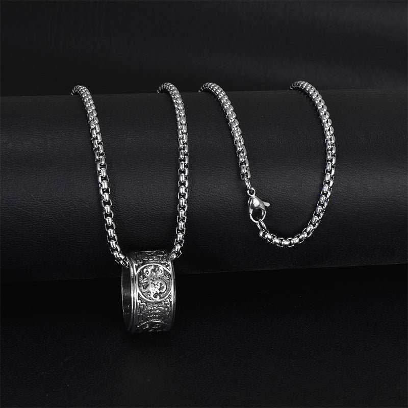 Wholesale Personality trendy titanium steel hip-hop necklace men's trendy disco all-match hiphop pendant long sweater chain pendant