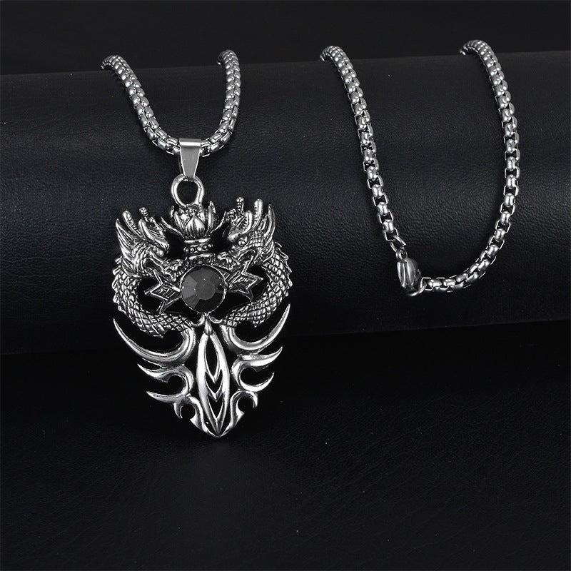 Wholesale Personality trendy titanium steel hip-hop necklace men's trendy disco all-match hiphop pendant long sweater chain pendant