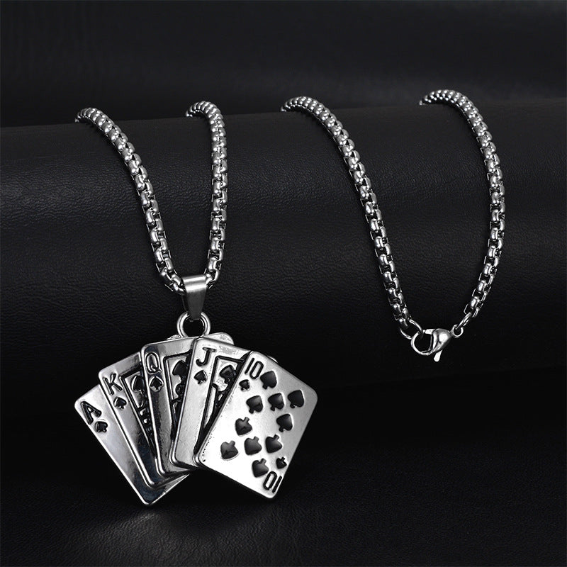 Wholesale Personality trendy titanium steel hip-hop necklace men's trendy disco all-match hiphop pendant long sweater chain pendant