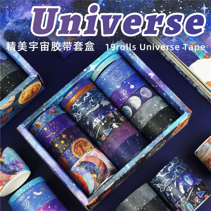 Wholesale Starry Sky Gold, Silver, Paper Tape, Planet Universe DIY Decorative Stickers