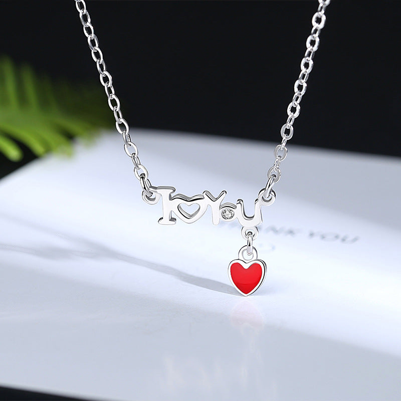 Wholesale of Small Red Heart Letter Necklaces and Collarbone Chains