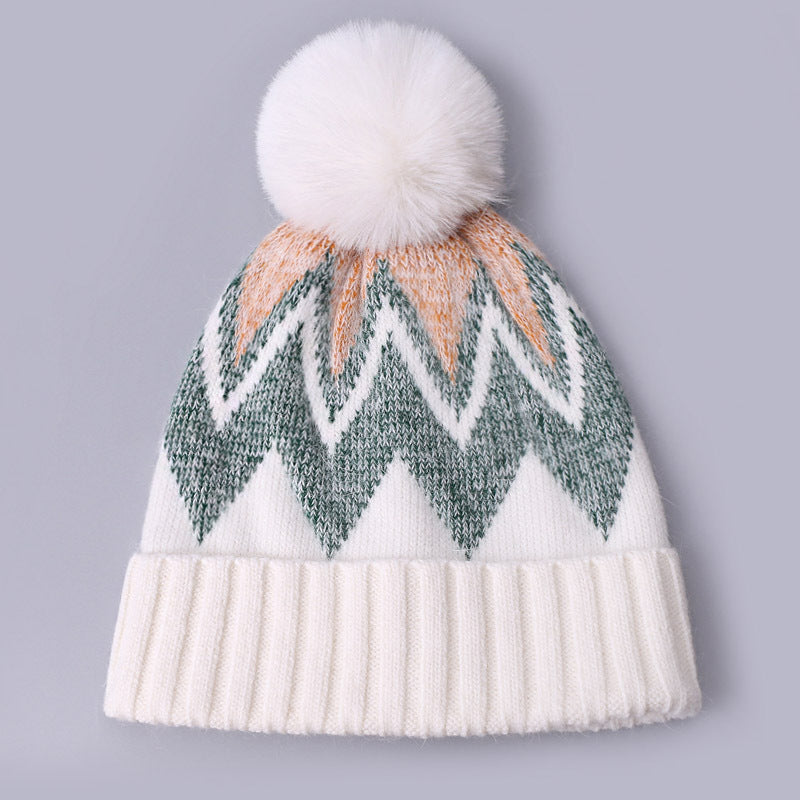 Wholesale Autumn and Winter Rabbit Fur Knitted Hat Pullover Hat