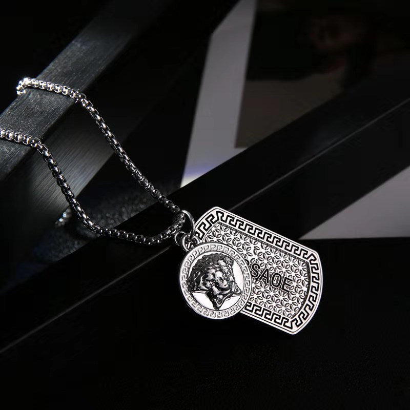 Wholesale Creative Maple Leaf Tags Men's Pendant Necklace