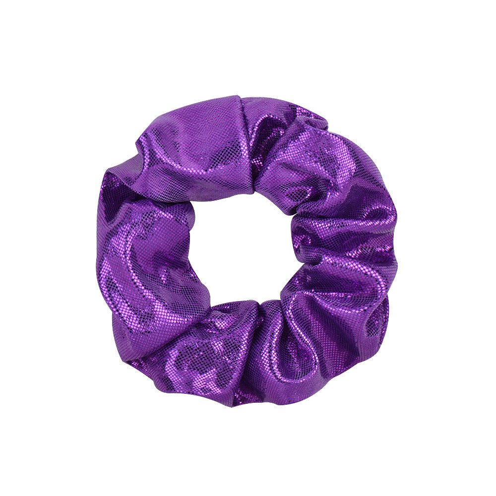 Wholesale 10pcs/pack bronzing solid color large intestine ring hair ring laser fabric large intestine ring headdress