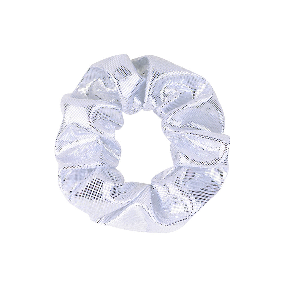 Wholesale 10pcs/pack bronzing solid color large intestine ring hair ring laser fabric large intestine ring headdress