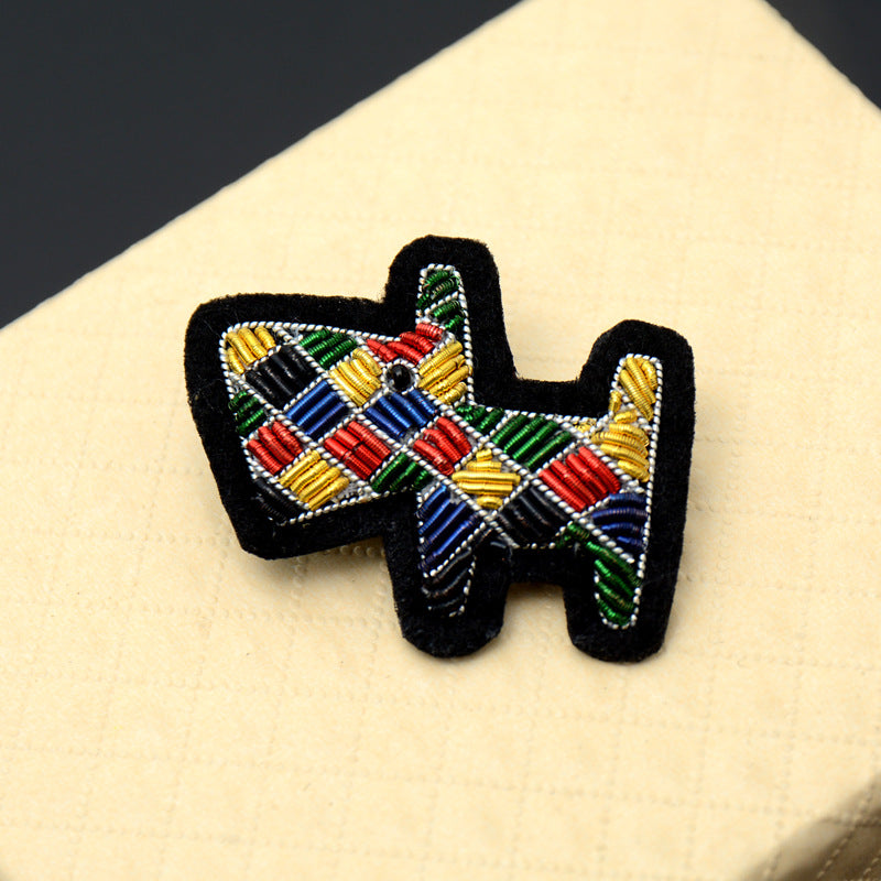 Wholesale DIY Hand Embroidered Indian Silk Cloth Patches Colorful Puppy Hat Clothes Accessories