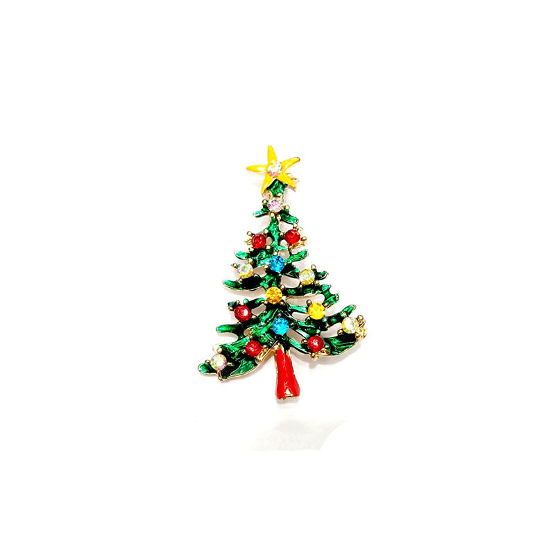 Wholesale Christmas Diamond Christmas Tree Brooch