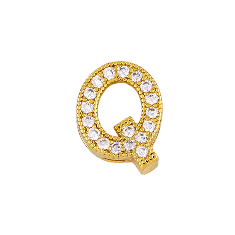 Al por mayor 26 alfabetos ingleses collares de oro con diamantes