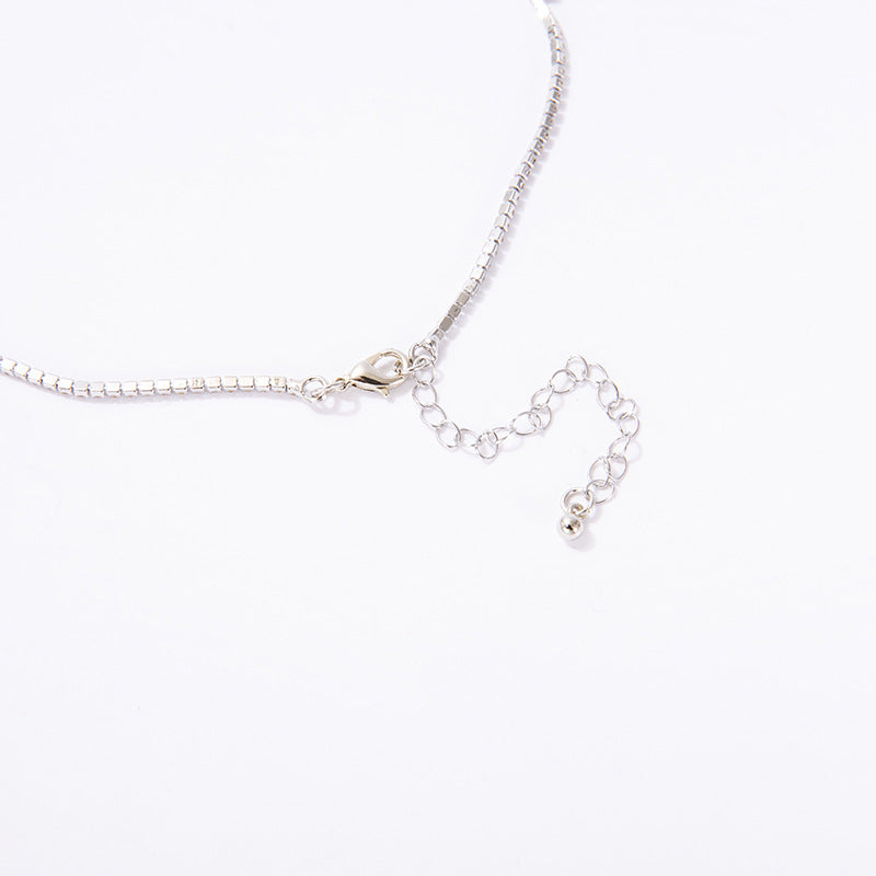 Wholesale Diamond Inlaid Flat Mouth Chain Necklaces