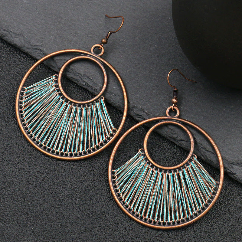 Wholesale Handmade Round Hollow Love Earrings